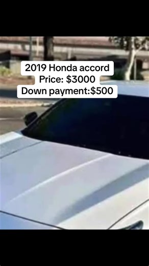 2019 Honda accord Price: $3000 Down Payment: $500 Driven: 89,980 miles Automatic Transmission Exterior: White Interior: Black Fuel Type: Gasoline Runs Good No Mechanical Issues Clean Inside Out Clean Title Financing Available No accident recorded No mechanical#hastagfbreelsfollowers #hondaaccord #honda #viral #fyppppppppppppppppppppppp