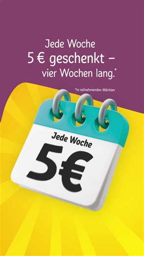Extra-Sparwochen bei REWE! Sichere dir jede Woche einen 5€ Rabatt – vier Wochen lang! Hol dir die Coupons in deinem teilnehmenden REWE Markt und spar los! 💸 | REWE