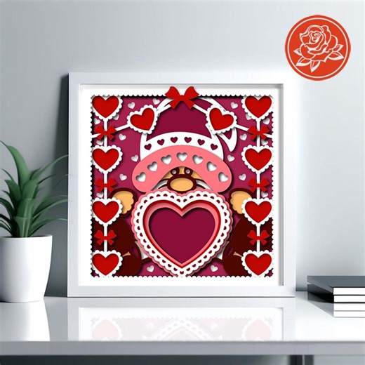 Personalize 3D Valentine Shadow Box SVG - Etsy