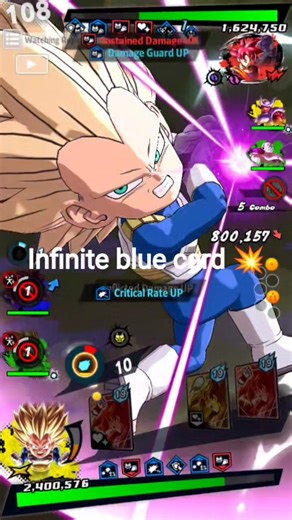 Infinite blue card with ssj 3 mini vegeta #dbl #dragonballlegends #dragonball #shorts