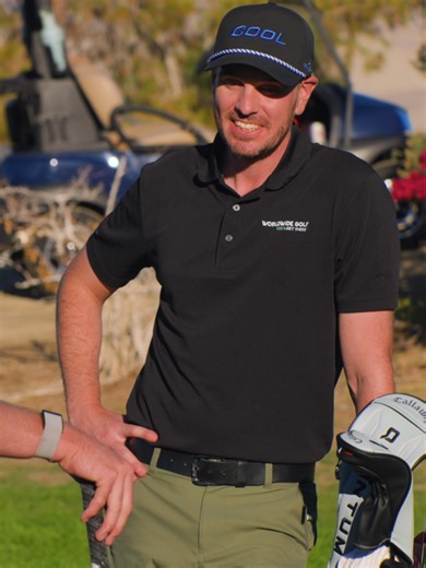 It's all in the name! ⛳️ We had a chance to ask Blades Brown our big questions out at the Callaway Megashoot at Classic Club in Palm Springs, CA! #worldwidewolf #getthere #callaway #bladesbrown