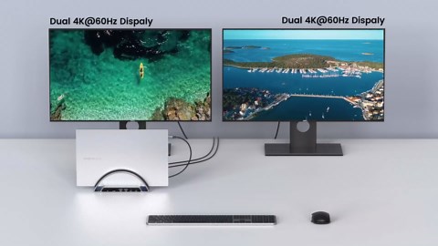 TobenONE Laptop Docking Station Dual Monitor HDMI, USB C Docking Station Stand with 4K, 100W Power, USB A&C 3.2 Ports, SD/microSD, Audio for Dell/HP/Lenovo/Surface