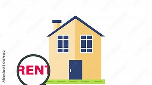 House for rent real estate housing company animation
