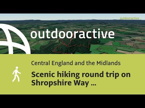 Flyover video: Scenic hiking round trip on Shropshire Way Main Route (South)