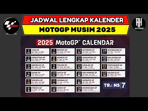 2025 MotoGP Schedule | 2025 MotoGP Calendar | 2025 Mandalika MotoGP Schedule | Live on Trans7