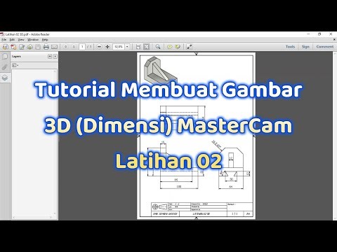Tutorial Menggambar 3D (Dimensi) MasterCam Latihan 02 #tutorial #mastercamtutorials #mastercam