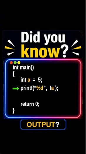 Can You Predict the Output? ! Operator in C #programming #clanguage #logic #csharp #shorts