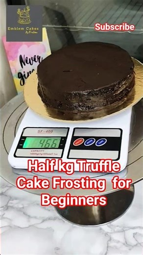 1Pound Truffle Cake Frosting For beginners #cake #cakeshorts #shortsfeed #caketutorials #homemade