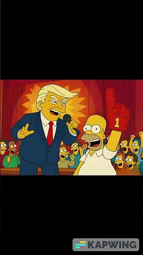 Donald Trump Sings on Stage 🎤 | Homer Simpson Cheers Him On 😂 | Simpsons Style Parody #shorts #funny