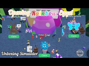 Opening Rainbow Eggs! | Roblox: Unboxing Simulator