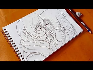 How to draw Mikasa and Eren Last moment ❤️‍🩹