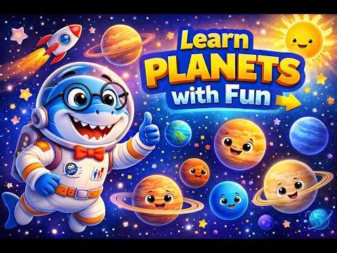 Learn Planets for Kids 🪐 | Solar System Explained with Fun Shark Teacher 🚀