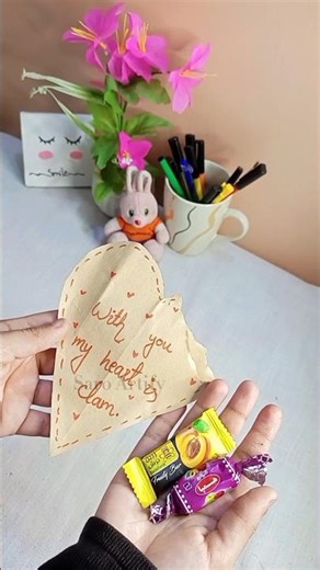 DIY Heart Message Card 😱💌 | Cute Surprise Craft | #saroartify #shorts