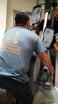Moving a Heavy life fitness elliptical x5 Upstairs