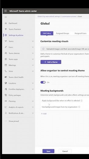 Teams Admin Center - How to add meeting backgrounds?