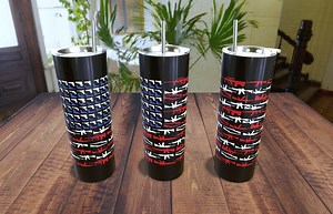 2nd Amendment Skull Flag Bullets and Gun 20oz Tumbler Design - Etsy