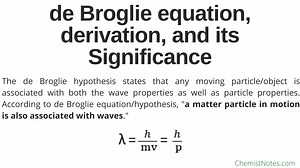 de Broglie equation, derivation, and its Significance - Chemistry Notes