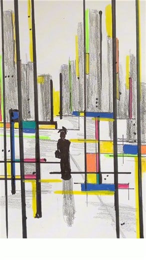 City Bus Stop - a tutorial. #art #drawing #shorts