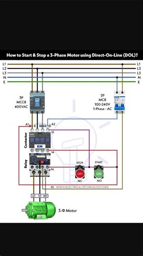 # DoL starter connection wiring#