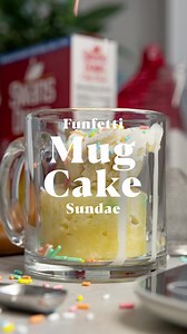 School’s out, sprinkles are in! 🎉 Our Funfetti Mug Cake is quick, microwave-friendly, and easy enough for kids to make on their own (with just a little help!). A sweet way to start summer—and dessert is ready in minutes. 🍰✨ ⁠ ⁠ Get the recipe at https://swansdown.com/recipes/funfetti-mug-cake-sundae/ | Swans Down Cake Flour