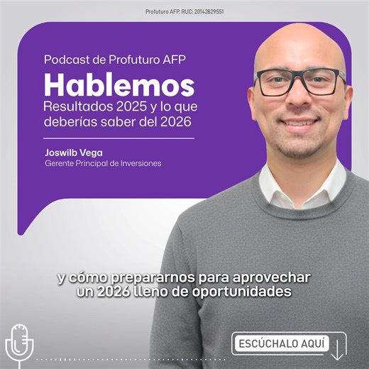 "Antes de tomar decisiones, hay que entender bien el contexto. 🧠 En este nuevo episodio de “Hablemos”, revisamos los resultados de rentabilidad 2025 y te contamos cómo se perfila el 2026 con información clara para decidir con confianza. 💪" | Profuturo AFP