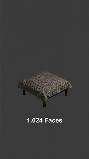 3D cloth simulation from 1 face to 16384 faces #blender #animation #3dart