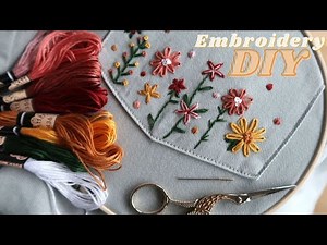 MODERN EMBROIDERY on Denim Jacket Pocket // easy DIY