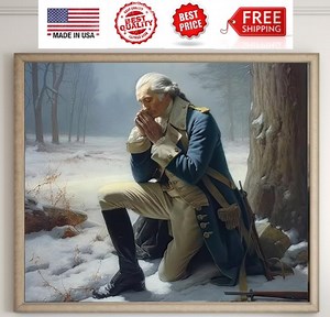 George Washington Praying at Valley Forge American Revolutionary War Real Canvas Giclee Art Print - Etsy