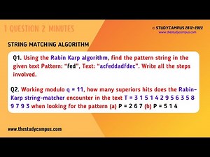 Rabin Karp Algorithm Solved Problem | String Matching Algorithm [S-1]