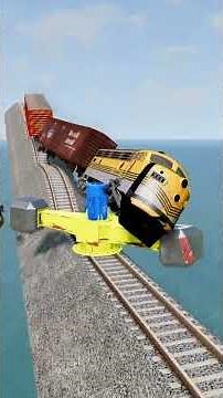 Impossible Weird Stairs Rail Tracks & Spinners Cars VS Trains BeamNG Drive #beamngshorts