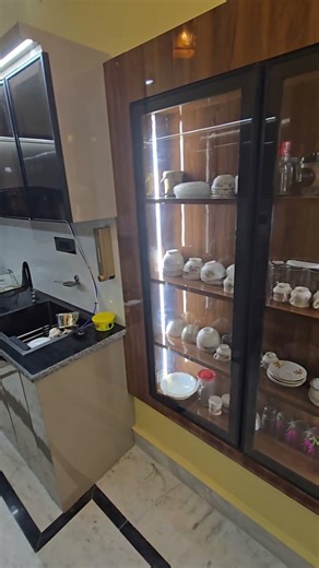 Modern modular kitchen with pvc finish & smart storage #kitchenitems 2026.