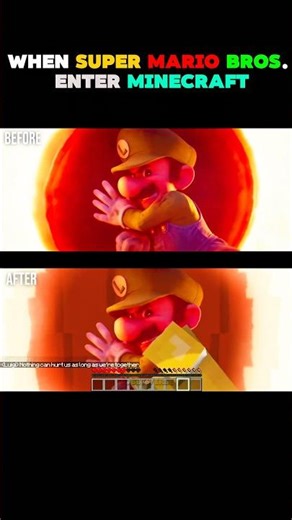 When Super Mario Bros. Enter Minecraft 🔥 #mario #minecraft #supermariobrosmovie #shorts