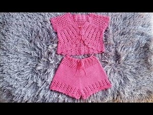 SHORTS DE CROCHE INFANTIL CHARME 3 A 4 ANOS COM TABELA DE MEDIDAS