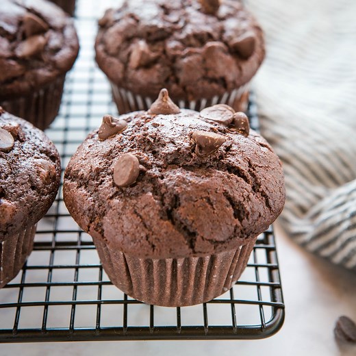 Get the full printable recipe here: https://thebusybaker.ca/best-ever-double-chocolate-muffins/ These Best Ever Double Chocolate Muffins are so rich, moist and extremely chocolatey!! Make this recipe easily in ONE bowl! | The Busy Baker