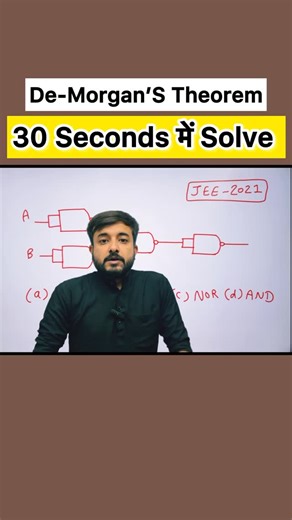 Physics Bhau on Instagram: "jee logic gate de morgan theorem logic gates jee digital electronics jee jee 2020 physics logic gate shortcut nor gate questions and or not gates jee physics short neet logic gates physics bhau jee pyq logic gate digital electronics class 12 #neet2026 #physicsbhau #jee2026 #neetpreparation #studymotivation"