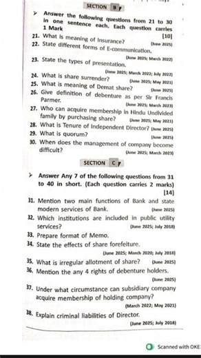std 12th spcc most important que for boards 2026. #commerce