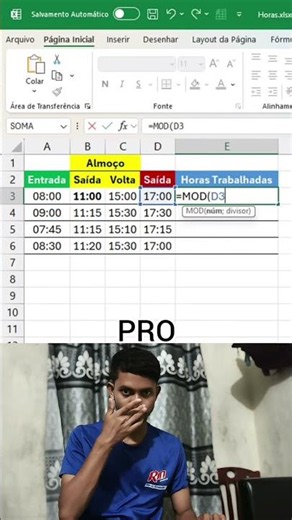 Cálculo de horas trabalhadas no Excel#Excel