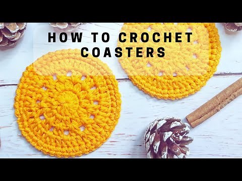 How to crochet Easy FLAT CIRCLE COASTERS - Step by step explanations for beginners by RadCrochet