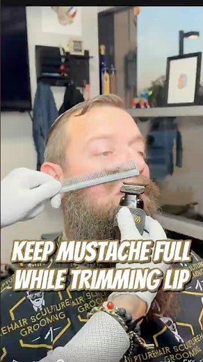 Keep Mustache Full While Trimming Lip.