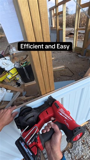 We attempt to do everything cordless now, so the Milwaukee roofing nailer makes this job go a whole lot faster instead of having to hand drive nails in. I would highly recommend the Milwaukee Roofing Nailer to anyone who does steel buildings. #construction #carpentry #milwaukeetool #milwaukeetools Milwaukee Tool | Mueller Construction