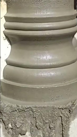 The process of leveling the cement mixture on the wall pillars is super neat and good