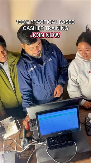 🏬 Cashier cum Storekeeper Training – What You Will Learn 🛠 Tools & Software (100% Practical): 🖥️ POS Software (Hotel / Restaurant / Supermarket) 📟 Barcode Scanner | 🧾 POS Machine | 🖨️ Thermal Printer 📌 Training मा सिकाइने विषयहरू: 💰 Cash Handling & Daily Sales Management 🧾 POS Billing (Cash / Card / Online Payment) 📄 Invoice, Receipt, Return & Discount Handling 📦 Stock In / Stock Out Entry 📊 Stock Book & Inventory Management 🧾 Supplier Bill Checking & GRN Entry 📑 Daily Sales, Stock