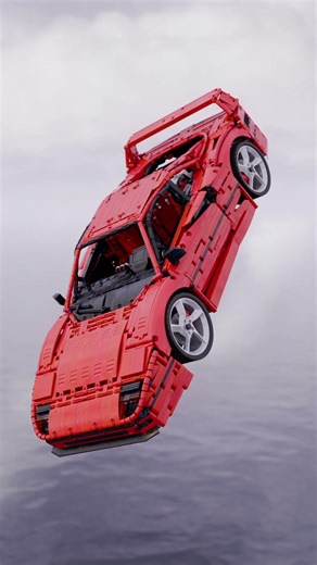 Ferrari F40 Lego falling from the sky