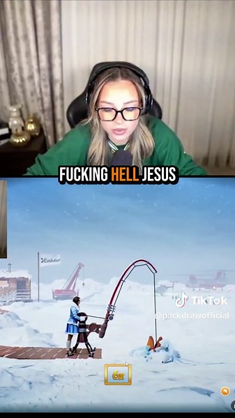 Rosie mae try’s ice fishing for the first time #fyp #foru #gaming