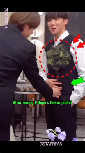 Jin was so surprised seeing Jhope flower jacket!😳😲 #bts #jin #jhope #suga #rm #shorts #shortsfeed