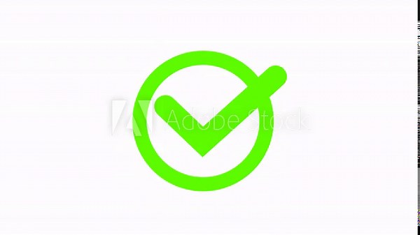 Animation green check mark approval success confirmed verified correct valid icon