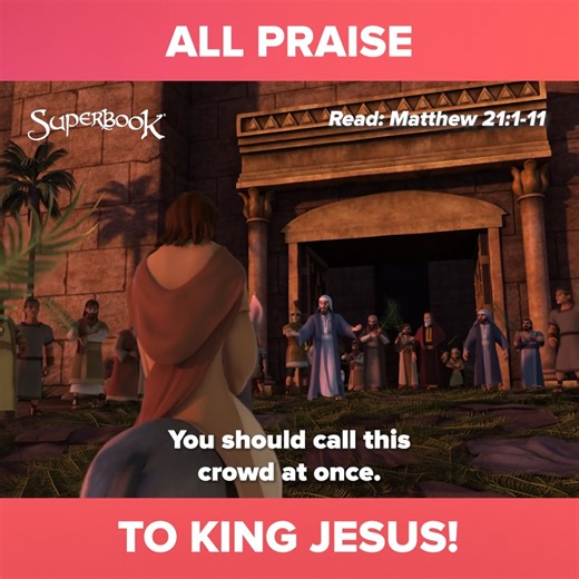 King Jesus chose to ride a donkey, which symbolizes humility and peace. 🙌👑😇 . . . . . SUPERBOOK Bringing Bible Stories and Jesus' love to kids everywhere Series App Academy Outreach | Superbook