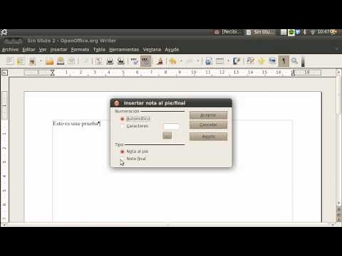 Como incluir en openoffice referencias al final del documento.