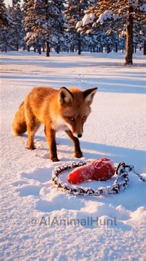 🦊 Fox Kit Outsmarts the Trap! | Clever Baby of the Snow ❄️ #shorts