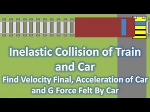 Inelastic Collision of Train and Car Find Final Velocity & G Force (Momentum Physics Problem)